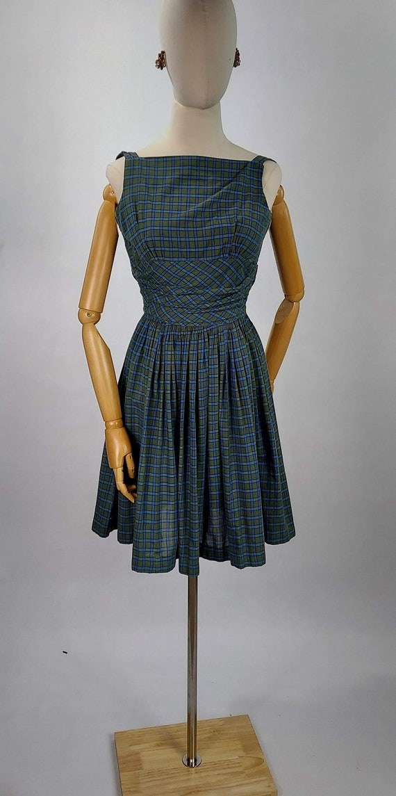 1950s Jonathan Logan Plaid Dress and Jacket 33"B … - image 3