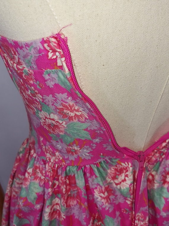 1980-1990s Laura Ashley Pink Floral Print Sweethe… - image 5