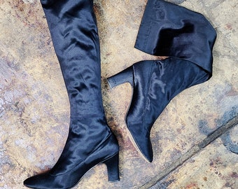 1960s Satin Gogo Boots by Daisy