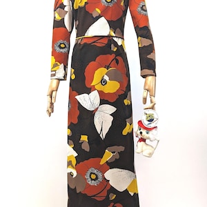 VTG!70s Mister Robert チェック花レトロワンピース