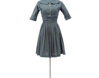 1950s Jonathan Logan Plaid Dress and Jacket Bust 33&quot; Waist 24&quot;