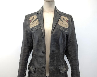 Ralph Lauren Leather Jacket Double RL ROCK STAR Chest 34"