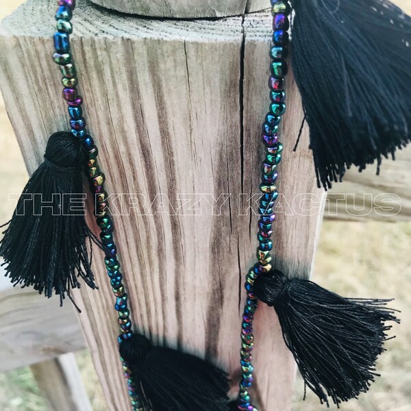 Car Charm, Tassel Necklace,  Car Accessory, Rear View Mirror Hanger, Car Decor, Car Freshies, Fall Decor, The Krazy Kactus