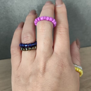 Dainty Beaded Ring, Glass Seed Ring For Women Finger, Minimalist rings