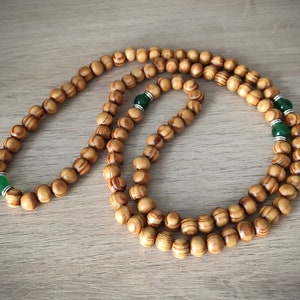 Wood Necklace,Buddhist Necklace,Spirituality,108 Mala Necklace,Pine Wood Beads,Prayer Necklace,Men,Woman,Yoga Bracelet,Protection,Meditation