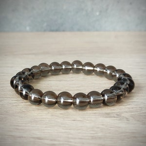 Smoky Quartz Crystal Bracelet Round Gemstone Bracelet, Jewelry Gift, Handmade Jewelry, Beaded Gemstone Bracelet, Healing Crystals