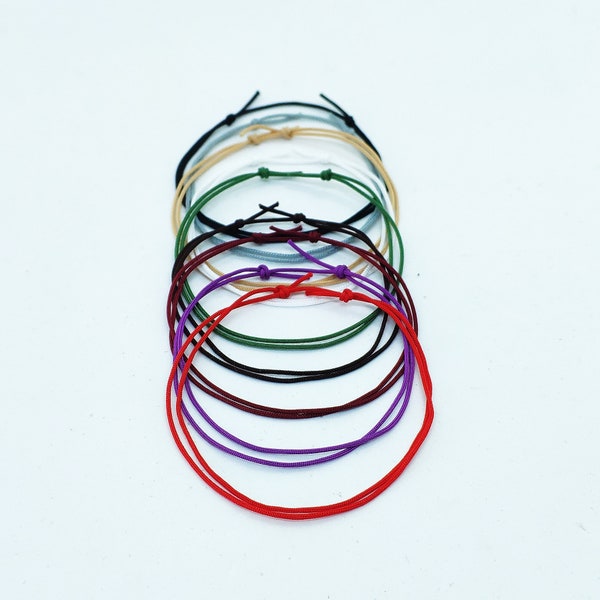 Black Surfer String Bracelet - Adjustable, Waterproof, Handmade In USA, Unisex Gift