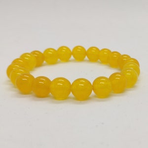 Yellow Jade Bracelet, Jade Gemstone Bracelet,Jade Jewelry,Beaded Bracelets for Women,7 chakra bracelet,Gift for Her, Stone Bracelet