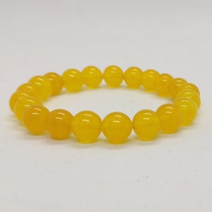 Genuine Yellow Jade Bracelet, Jade Gemstone Bracelet,Jade Jewelry,Beaded Bracelets for Women,7 chakra bracelet,Gift for Her, Stone Bracelet