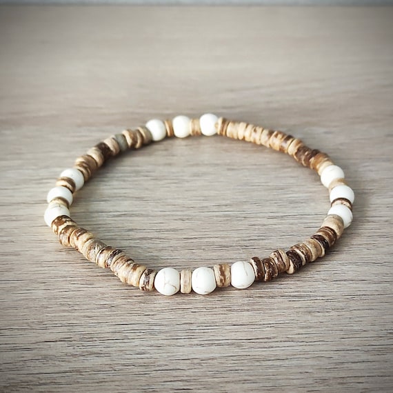 Mens Mens Surfer Beaded Bracelet