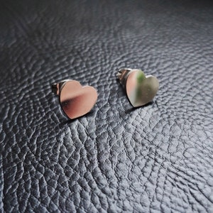 Fine Lovely Silver Stainless Steel Heart Stud Earrings for Women Minimalist Earring Jewelry Accessories. Geometric earrings