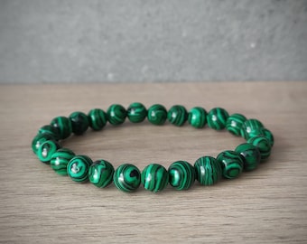 Green Malachite Bracelet, Malachite Gemstone Bracelet, Jewelry, Beaded Bracelets for Women,7 chakra bracelet,Gift for Her, Stone Bracelet