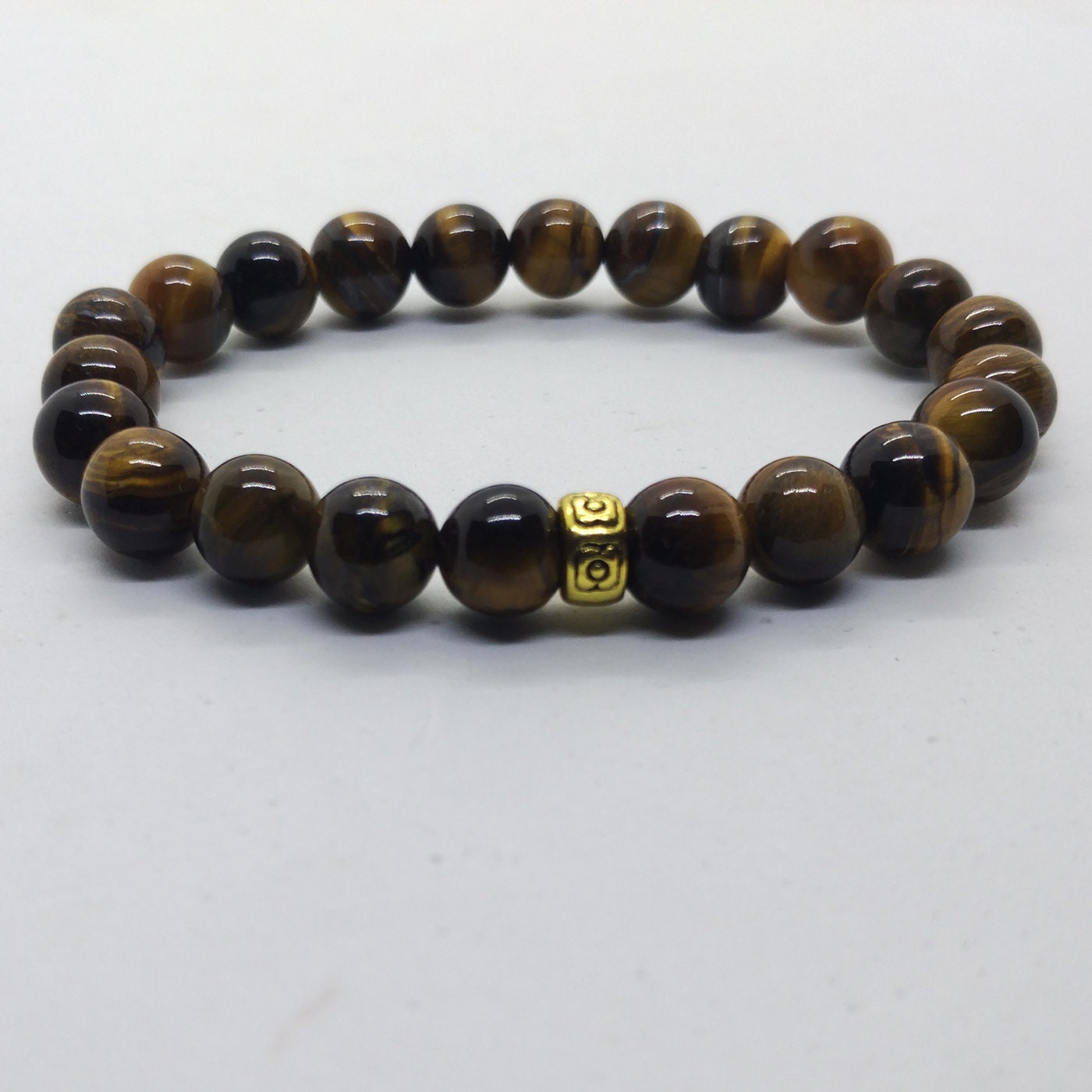 Tiger Eye Bracelet,Tiger Eye Gemstone 8mm Beads,Elastic Bracelet,Man,Woman,Mens Beaded Bracelet,Tiger Eye Gemstone Bracelet,Surfer Jewelry