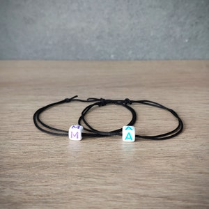 Pulsera con letras Pulsera con letras de surfista Pulsera con letras Pulsera de la amistad personalizada Pulsera con letras de pareja Pulsera