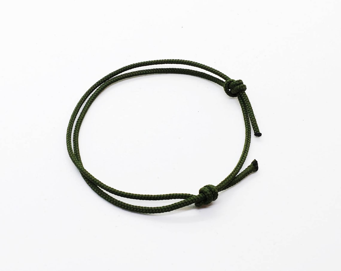 Black Nylon Cord Bracelet Mens Nylon Cord Bracelet Adjustable Etsy