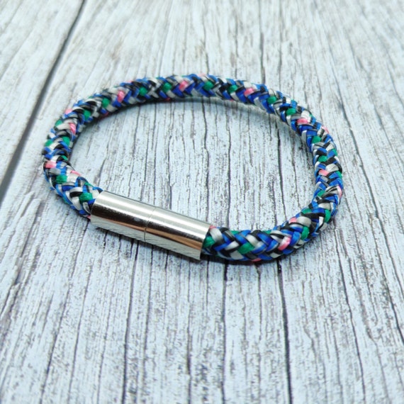 Magnetic Blue Cord Bracelet for Mens, Cord Bracelet Magnetic
