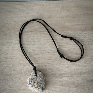 Beach Sea Stone Necklace, Rock Necklace, Beach Stone Necklace, Natural Stone Necklace