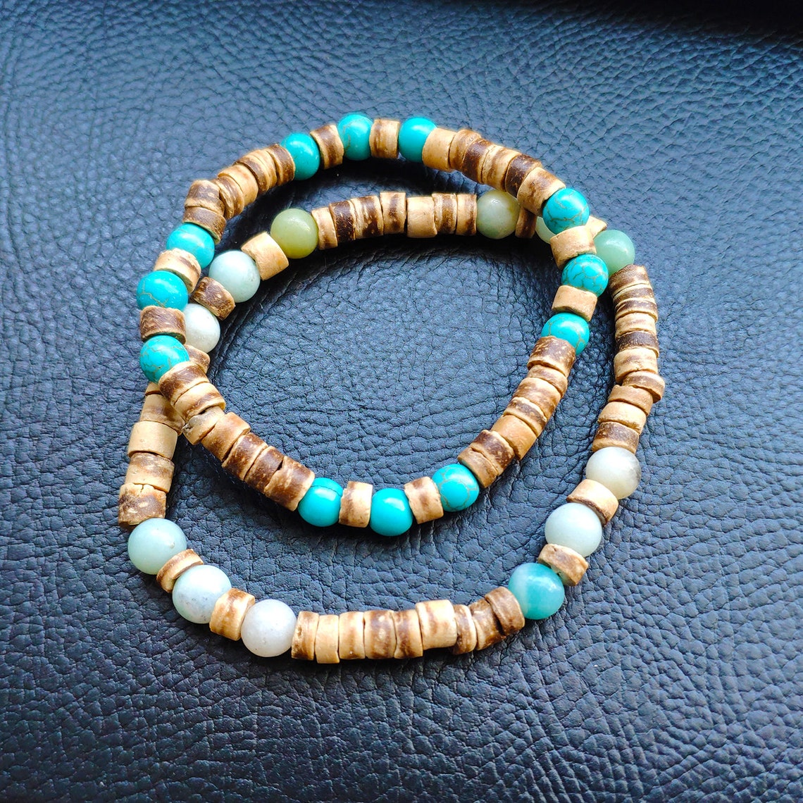 Mens Bracelet. Mens Surfer Style Bracelet. Mens Beaded Etsy