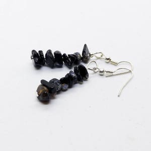 Genuine Agate Gemstone Chips Bead Earrings