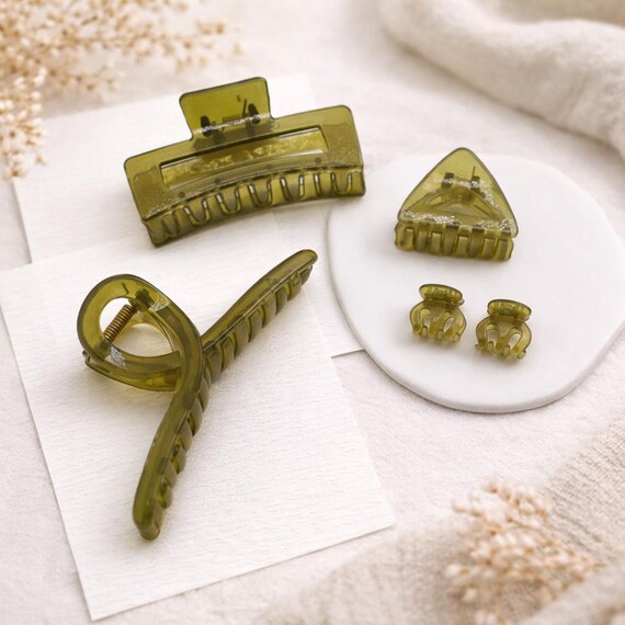 Assorted Acrylic Hair Claw Clip Set Acrylic Halfmoon Claw Hair Clip Set 3pc - Wild Fable™ : Target main image 2