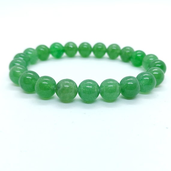 Grünes Jade Armband 10mm Grüne Jade Facettierte Runde Edelstein Perlen Stretch Elastische Buddha Jade
