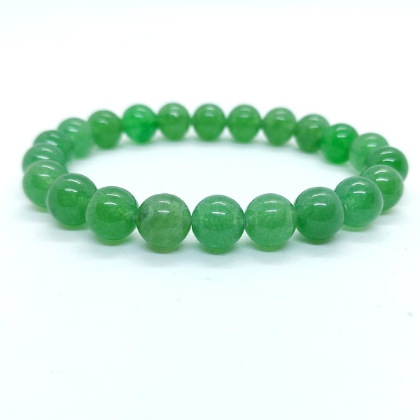 Bracelet de jade vert, bracelet de pierre précieuse de jade, bijoux en jade, bracelets perlés pour femmes, bracelet de chakra 7, cadeau pour elle, bracelet en pierre