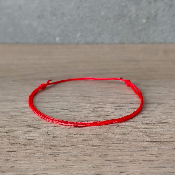 Red String Bracelet, Ultra Thin Braided Red String Bracelet, Red Bracelet  Kaballah 