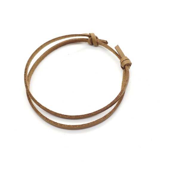 Mens Brown Coffe Suede Leather Cord Bracelet Adjustable Etsy