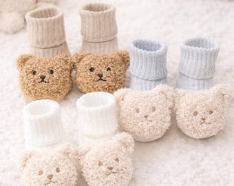 3D-antislip babybeersokken – knusse slofjes voor baby's (0-12 maanden)