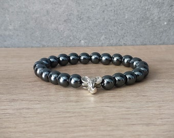 Elephant bracelet, Mens, Womens Jewelry. Hmatite Gemstone Beads bracelet, Mens bracelet, Beaded bracelet, black hematite beaded bracelet