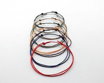 Bracelet cordon noir Bracelet cordon coton ciré noir Bracelet surfeur cadeau de Noël Bracelet homme cordon noir bijoux Bracelet pour homme