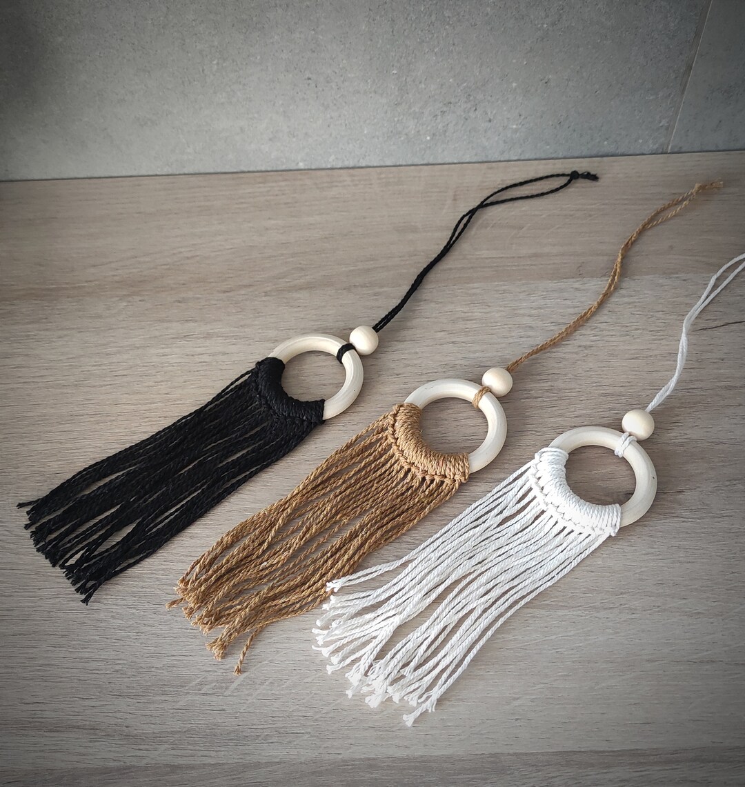 Rearview Mirror Macrame Charm Rearview Mirror Car Accessories for Mens ...
