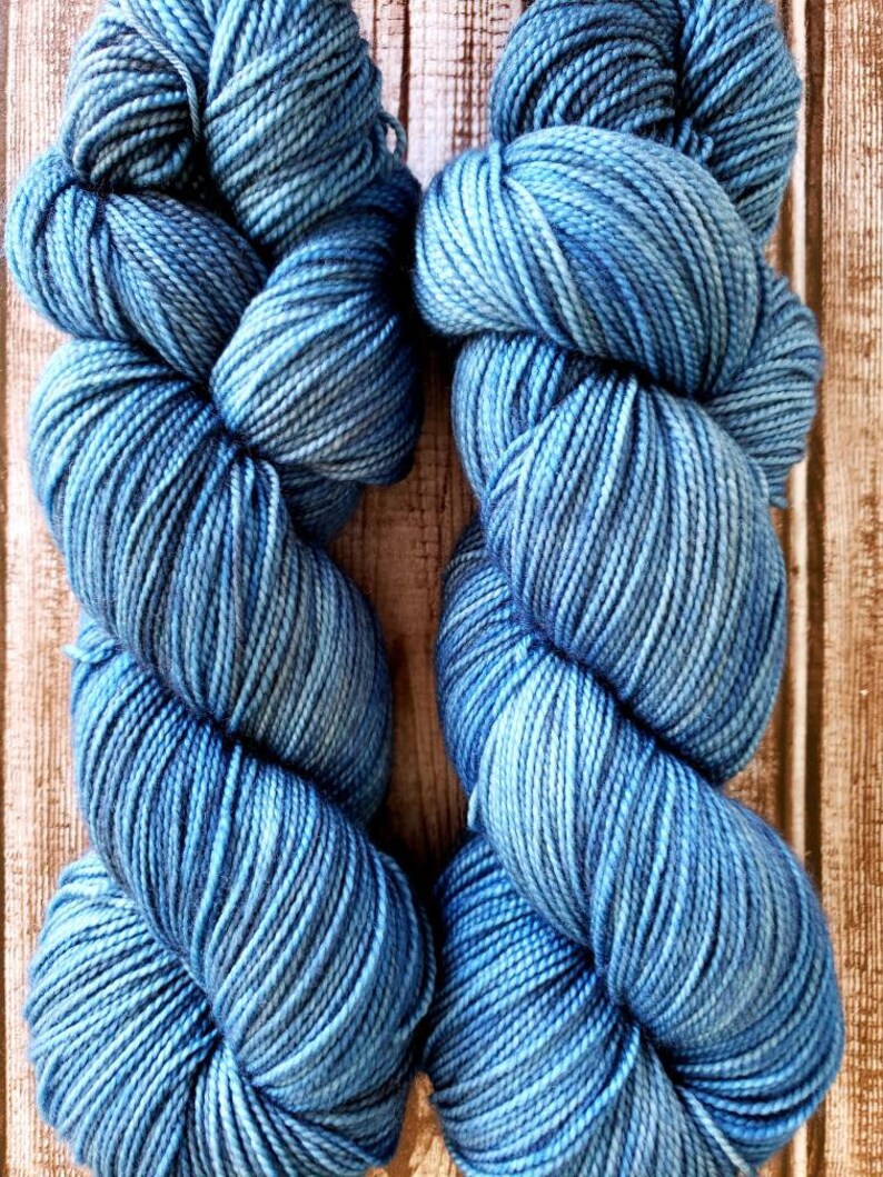 Hand Dyed Yarn Tonal Denim Blues Dungarees Choose Your Base