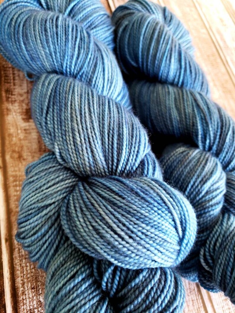 Hand Dyed Yarn Tonal Denim Blues Dungarees Choose Your Base