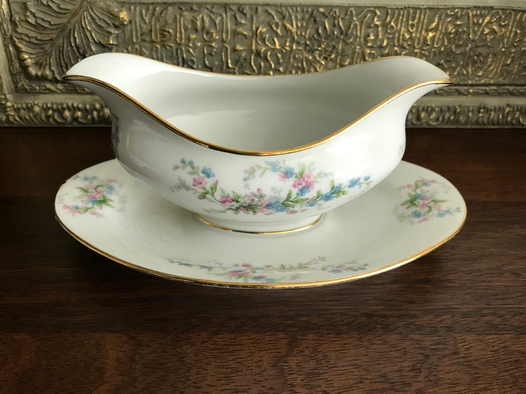 1950's Vintage LIMOGES GRAVY BOAT With Attached Tray Etsy