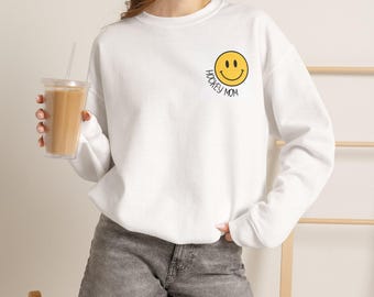 Hockey Mom Smiley Crewneck Sweatshirt