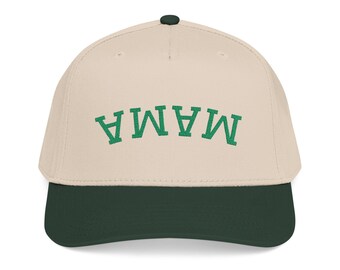 Mama Upside Down Embroidered Hat Two-Tone
