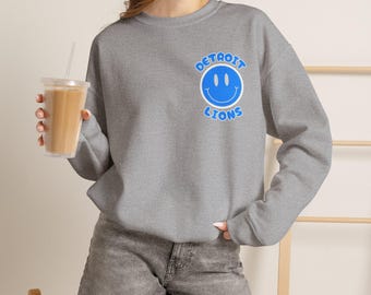 Detroit Lions Smiley Crewneck Sweatshirt