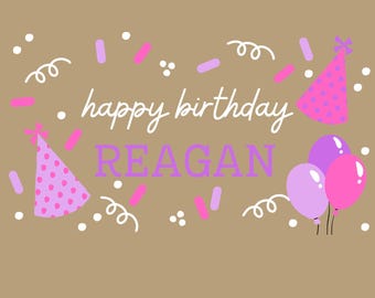 Happy Birthday Editable Banner | Template Only