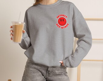 Detroit Red Wings Smiley Crewneck Sweatshirt