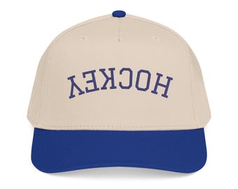 Hockey Upside Down Embroidered Hat Two-Tone