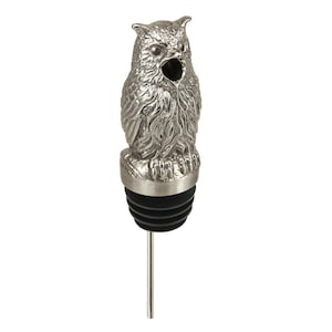 Handmade Stainless Steel Owl Wine Pourer Aerator: Unique Bird Gift