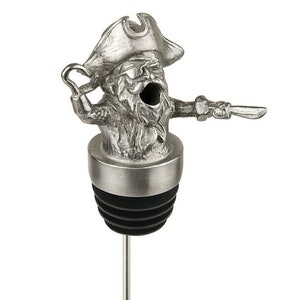 Stainless Steel PIRATE Wine Pourer Aerator Unique Fun Wine Lover Buccaneer Pittsburgh Mascot Gift