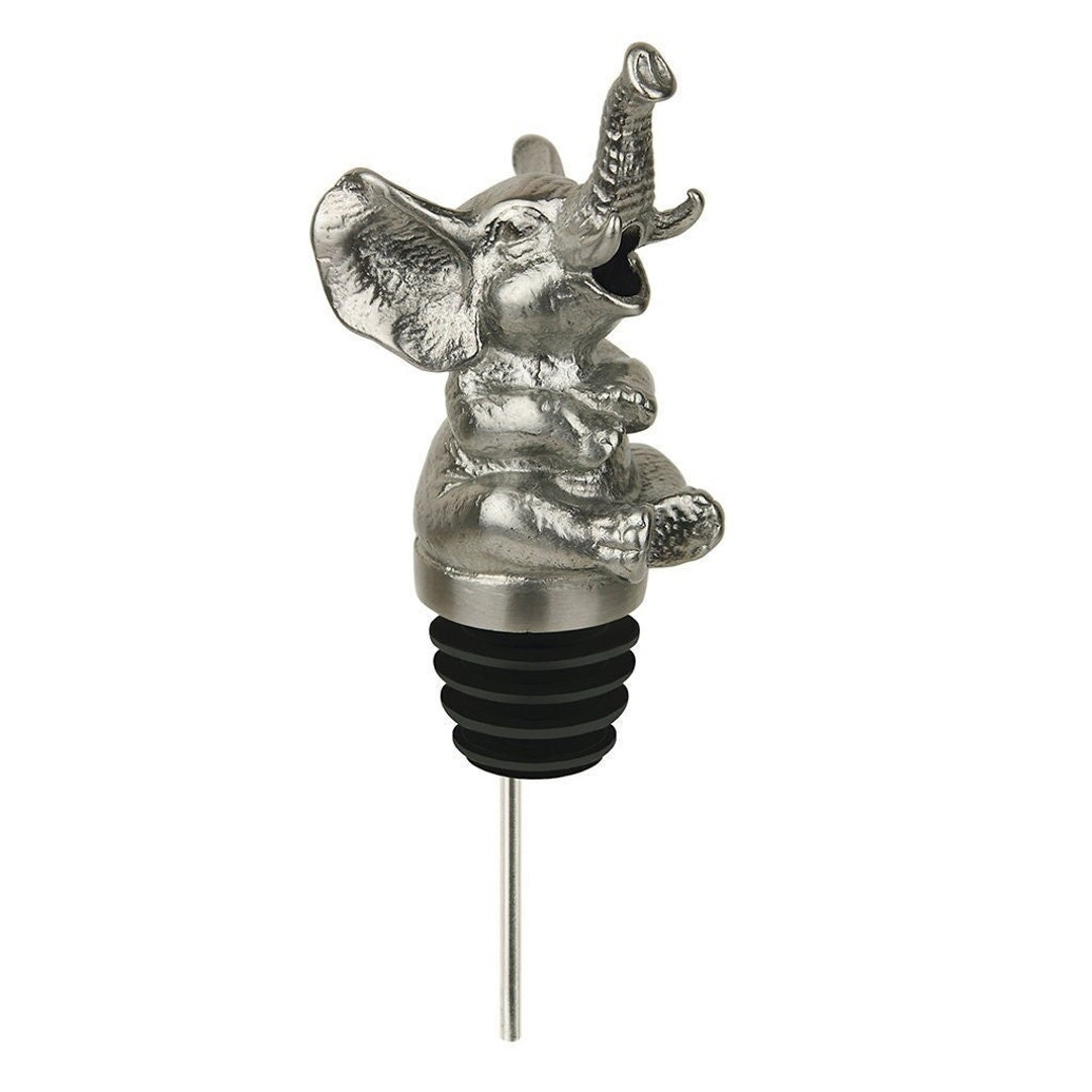 Stainless Steel ELEPHANT Wine Pourer Aerator Wine Gift Lake House Fisherman Mascot Unique Fun