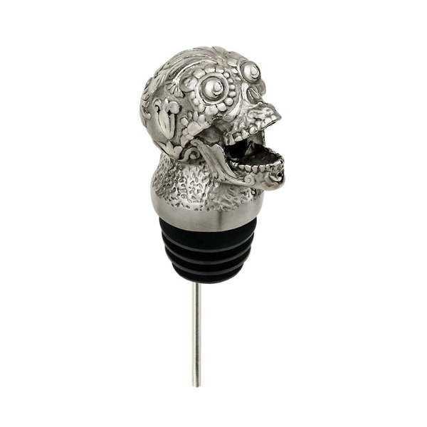 Stainless Steel SUGAR SKULL Wine Pourer Aerator Wine Gift Day of the Dead Scary Cool Candy Skull Motorcycle Rider