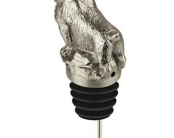 My Pour Head Stainless Steel Wine Pourer Aerator - Bulldog Design, Dishwasher Safe