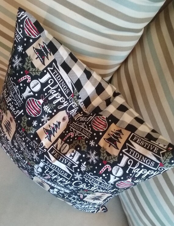 Black and white Christmas pillow cover Christmas pillow Etsy