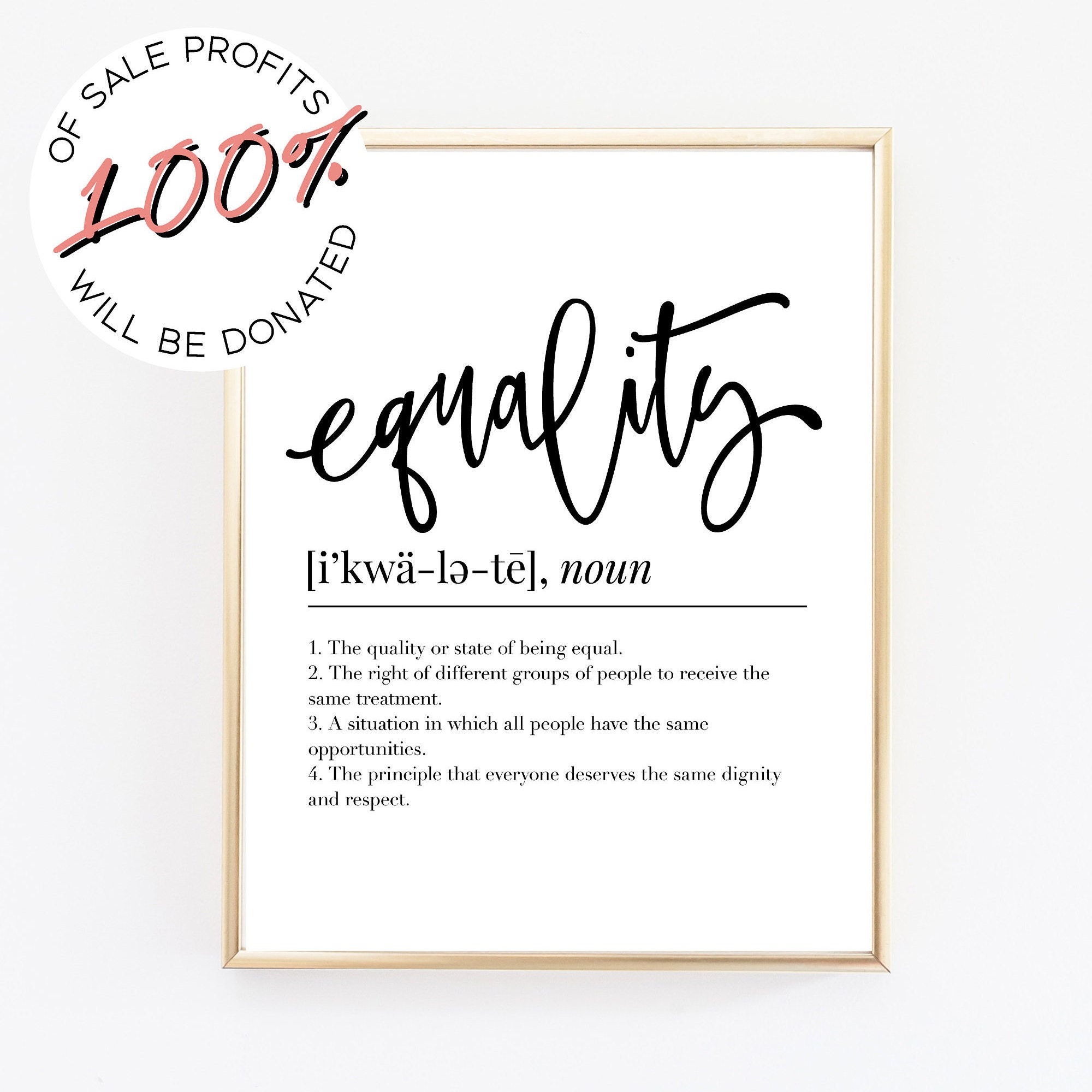 EQUALITY CALLIGRAPHY Dictionary Printable Digital Download Etsy