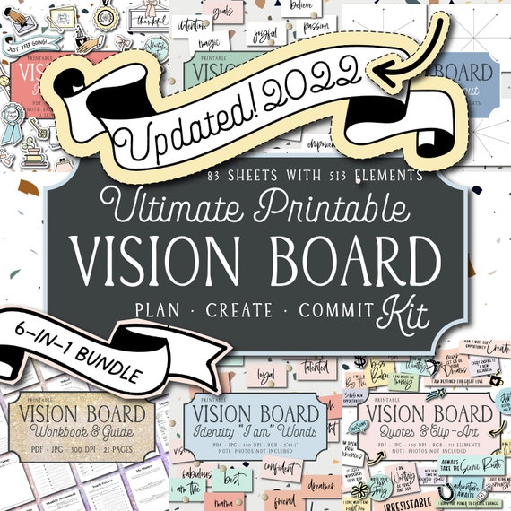 Complete Vision Board Kit Dream Board 23 Ultimate Bundle Etsy Uk