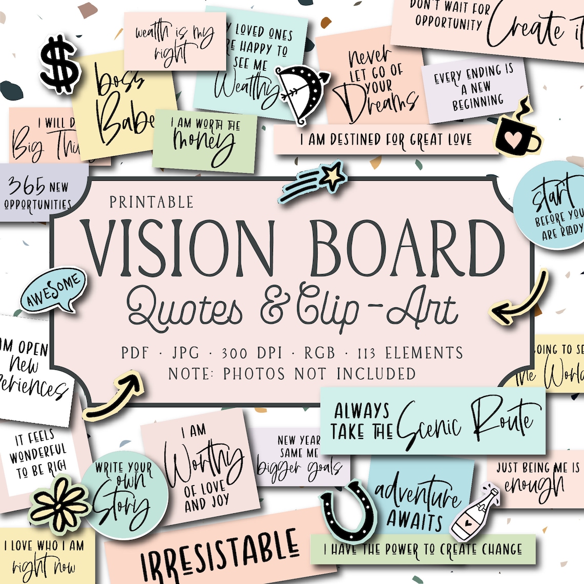 VISION BOARD KIT dream board 2021 ultimate bundle goal Etsy